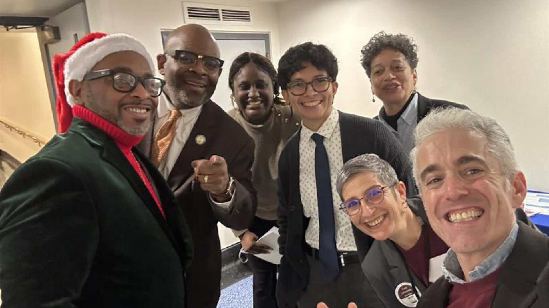 Selfie of housing advocates in New Jersey capitol